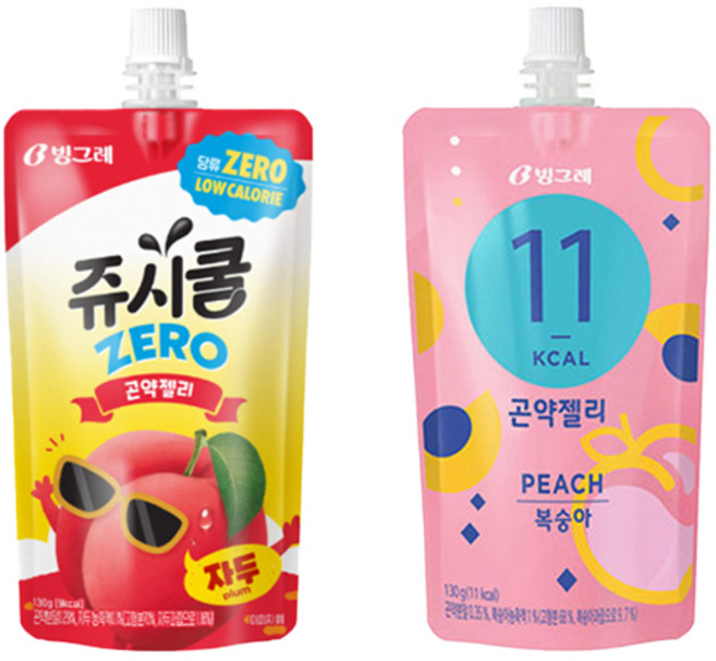 빙그레 곤약젤리130g 쥬시쿨제로 자두15개＋곤약젤리 복숭아15개