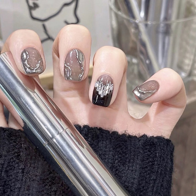 착용형 네일아트 손톱팁 짧은손톱 숏네일 인조팁, 1개, 숏네일#ST28