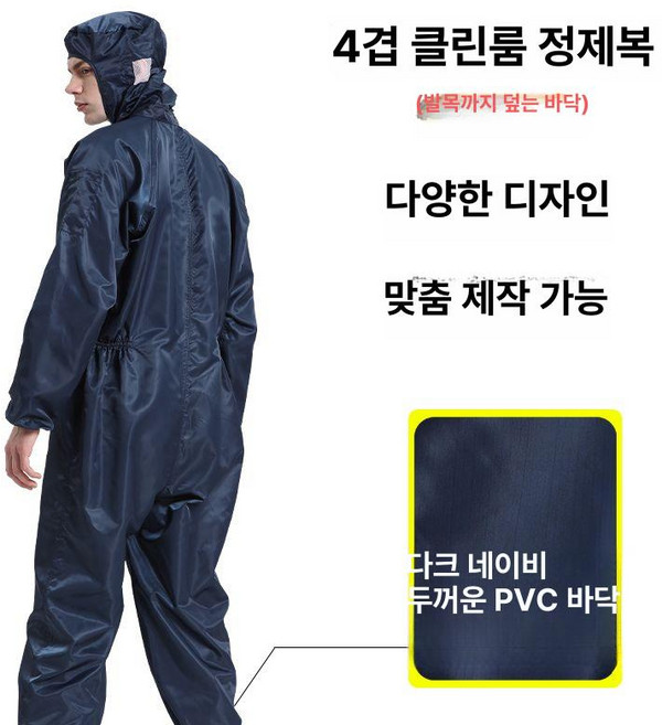 빅사이즈 방진복 8XL 제전복 작업복 6XL 프, 1개, 다크네이비 스트라이프 PVC신발커버포함