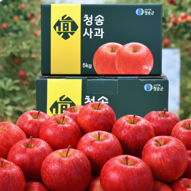 [소비자극찬] 산지직송 프리미엄급 당도선별 청송사과, 1박스, 10kg (정품 대과)