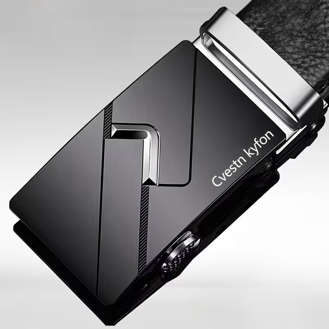 남성의 고급 자동 벨트 | PU 엔플로스 합금 끈 조정 가능 내구성 | 블랙 다양한 크기 양복 바지 청바지 등에 적합