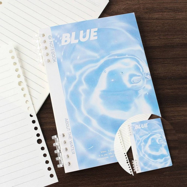 B5 루스리프 유선 노트 2p세트 60매 블루 고등수학노트 과학탐구노트, 1개, 상세페이지 참조