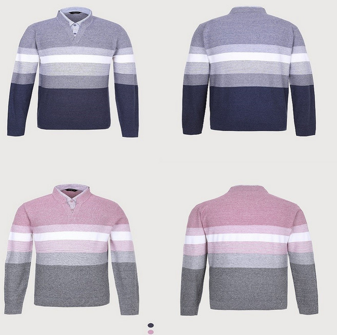 인디안 남성 한기장 이중에리 폴로 니트 MITBP4SC421