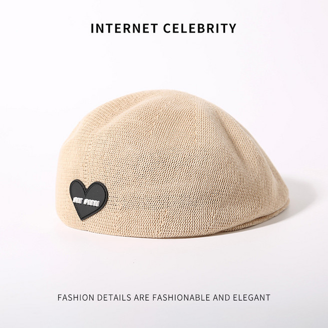 베레모녀 여름 얇은 일본식 예쁜 얼굴 만다린 화가 모자 하트 캐주얼 백캡 패션