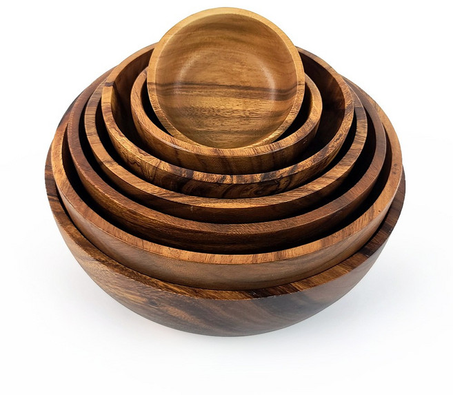 통원목 원형볼 원목 캠핑 감성 면기 식기 나무 밥 그릇 대접 냉면그릇 냉면집 라면그릇, 통원목 원형볼(11cm)B형, 1개