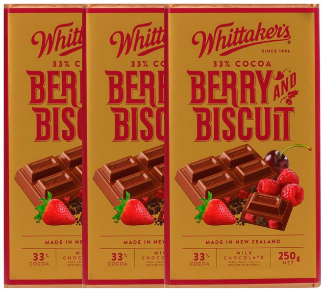 휘태커스 베리앤비스킷 초콜릿 블럭 250g X 3개 묶음