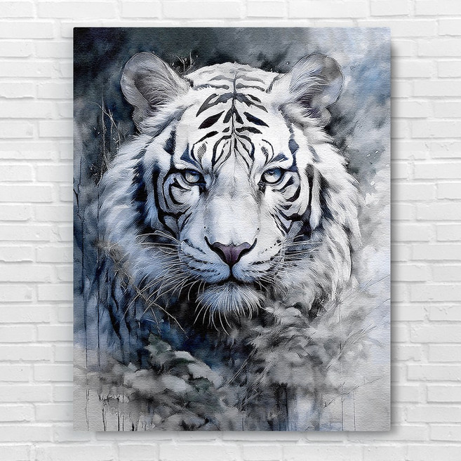 엘티에프티 성공을 부르는 풍수 호랑이 그림액자 백호 황호랑이 액운방지 감각적 디자인 캔버스액자, 12_강렬한 백호의 눈빛