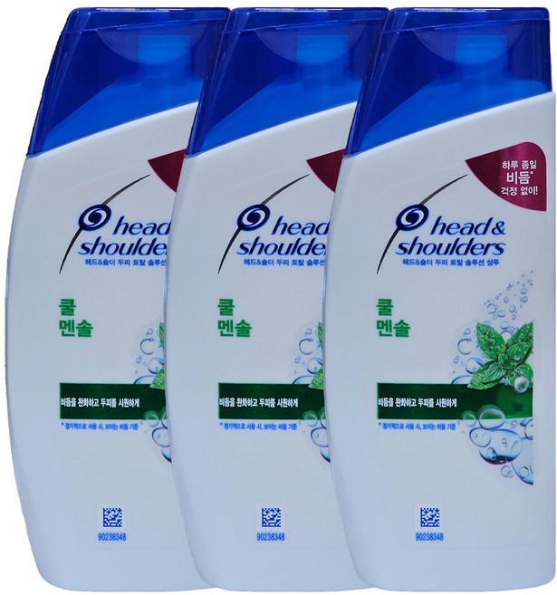 헤드앤숄더 미니 여행용 쿨 멘솔 샴푸 /헬스 수영장 캠핑, 80ml, 3개
