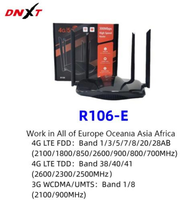 와이파이 증폭기 리피터 DNXT New 2023 4G LTE CPE 핫스팟 WiFi 라우터 노트북 광대역 3 포트 모뎀 5g Mifi Sim 카드 4 안테나 포함 휴대용 네트워크, 02 EU 플러그