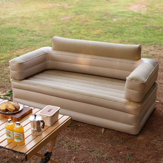 캠핑 아웃도어 자동 에어소파 쇼파 의자 (전동펌프 내장형), 베이지