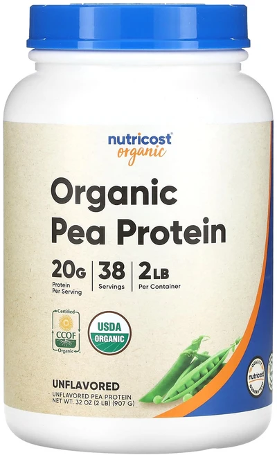 Nutricost 유기농 완두콩 단백질 무맛 907g(2lb), Nutricost유기농완두콩단백질무맛907g2lb, 907g, 1개 - 쿠팡