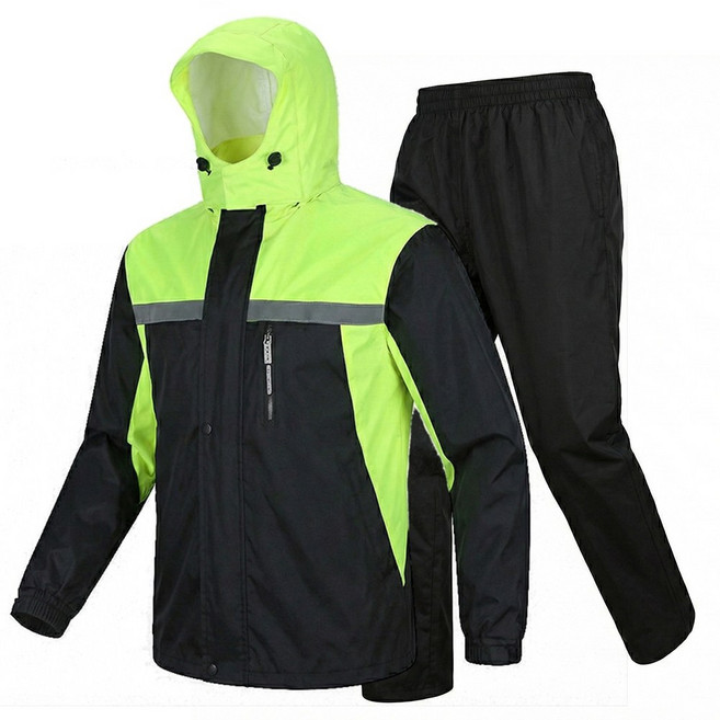 아띠꼴로 물폭탄도 끄떡없다 남여공용 레인 우비 우의 세트, 라이트그린, 1세트