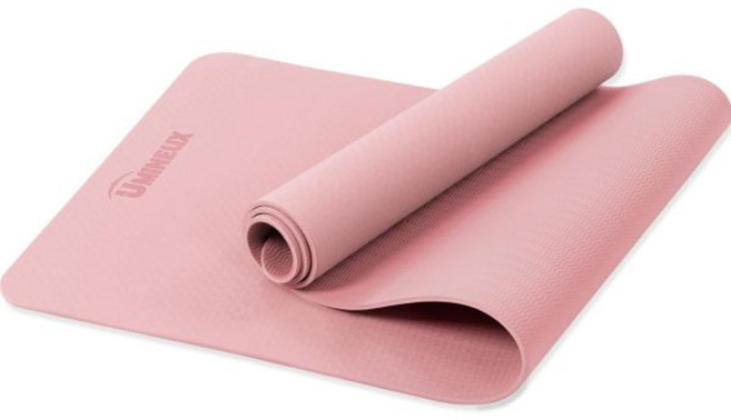UMINEUS 요가 매트 엑스트라 두꺼운 13 여성용 미끄럼 방지 친환경 TPE 피트니스 운동 휴대용 슬링수납백, Parfait Pink, 72"x24"x1/3", 1개
