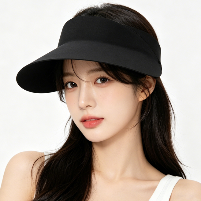 NUNUHANA 여성 심리스 와이드 자외선차단 썬캡 모자