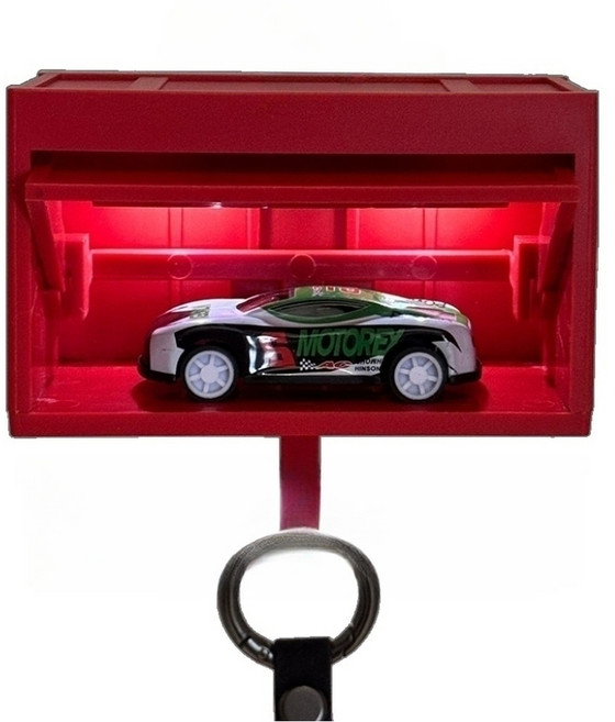 미니 JDM 자동차 키 홀더 보관 후크 벽걸이형 수납, 2세대레드-라이트버전