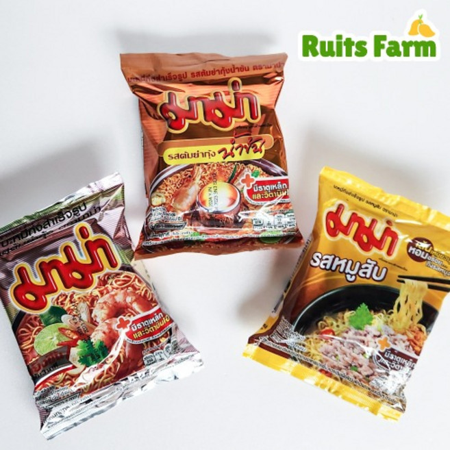 [루츠팜] 태국 마마라면 10봉X3종세트 총 30봉 마마 똠얌 쉬림프 크리미 무삽 각 10봉, 1세트