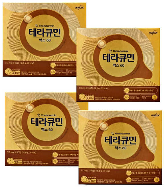 테라큐민 맥스 60 나노화 커큐민 정제 18g, 60정, 4박스