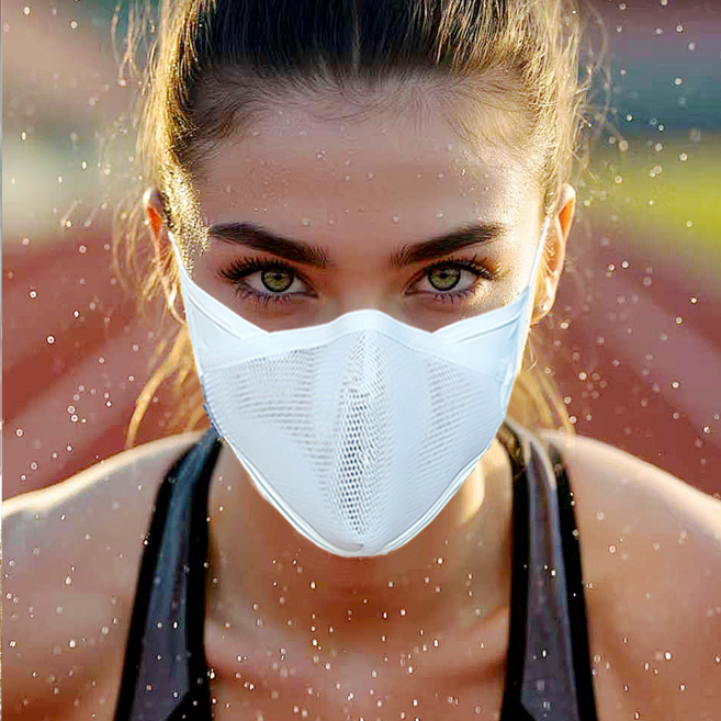 청풍문 300% 호흡력 먼지 자외선차단 러닝 스포츠 운동 마스크 하프런 마스크, 1개, 화이트