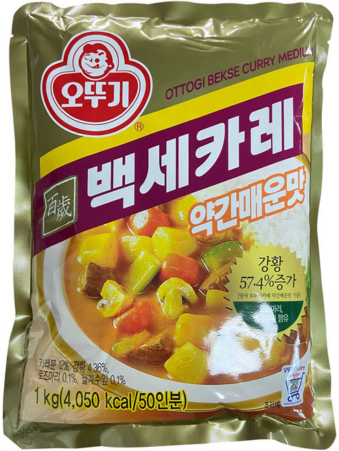 오뚜기 백세카레 약간매운맛, 2kg, 1세트