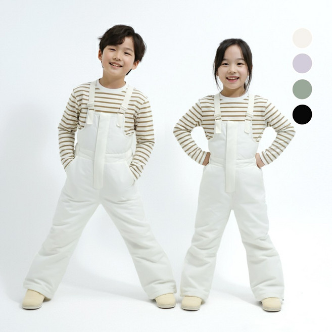 서브22 키즈 어린이 겨울 기모 눈썰매 멜빵 스키바지