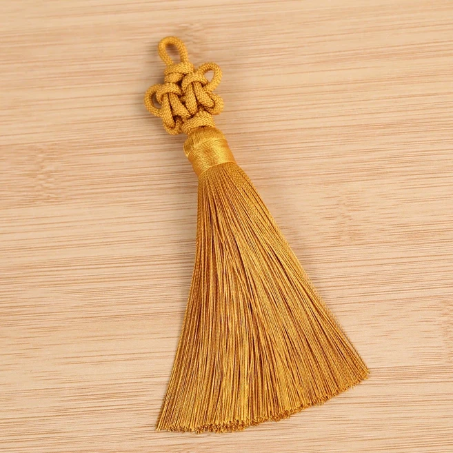 [7N21] 전통문양 롱 태슬 액세서리 키링 전통 노리개 수술 DIY 부자재, 10개, 10 머스타드 옐로우