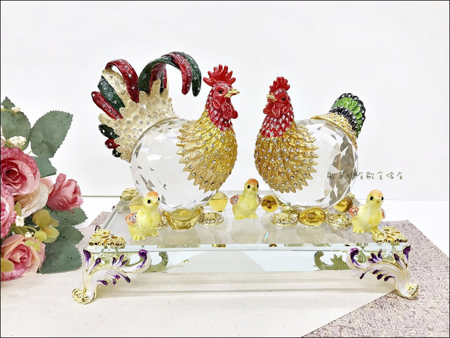 水晶公雞擺件 - 家居裝飾品 帶路雞 起家雞, 單一顏色
