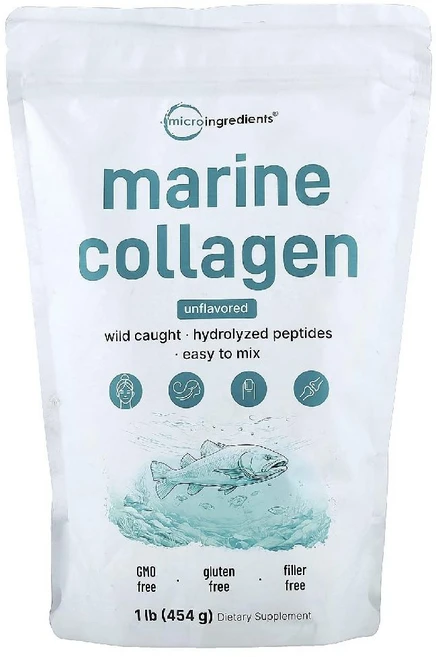 마이크로인그리디언츠 콜라겐 해양 마린 Marine Collagen 무향 분말 가루 454g, 1 - 쿠팡