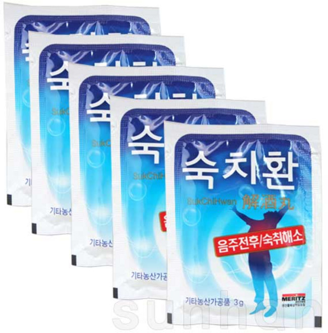 숙치환 3g 숙취해소환 숙취환 헛개나무 컨디션 회복, 5개