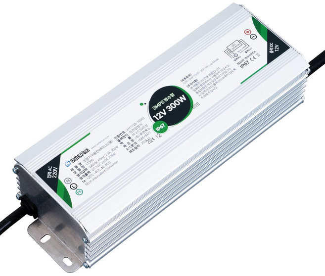 국산 SMPS 방수형 컨버터 안정기 슬림형 DC 12V - 300W, 1개