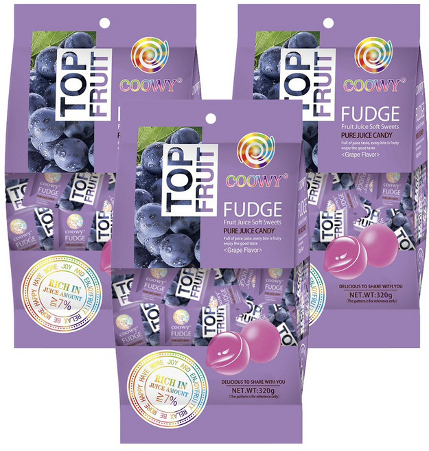 탑젤리 탑프루트 오리지널 포도젤리 280g 베트남 한시장다낭 TOP FRUIT COOWY, 3개