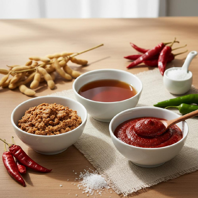 지리산 숨쉬는 항아리가 품은 천년의 세월 전통 장(醬) 명작 세트(된장 고추장 간장)