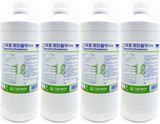 그린 소독용 에탄올 1L, 4개