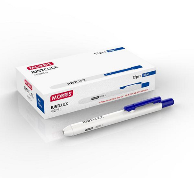 JUST CLICK 네임펜 S MRN-102 청 12자루 모리스, 본상품선택, 상세페이지 참조