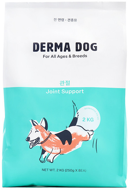 더마독 강아지 건강사료 관절 기능성 사료, 뼈/관절강화, 2kg, 1개