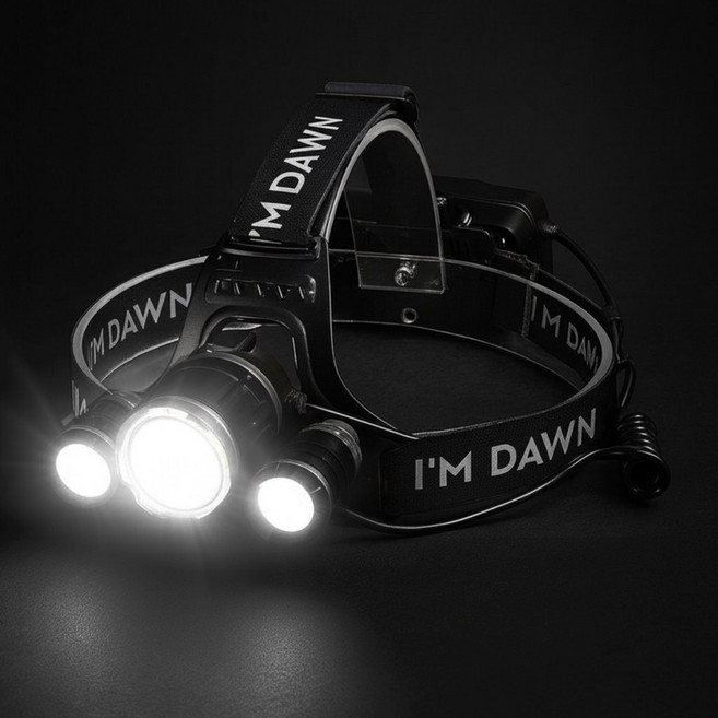 아임던 3000루멘 충전식 초강력 LED 헤드랜턴, 1세트, 블랙(헤드랜턴+충전지)