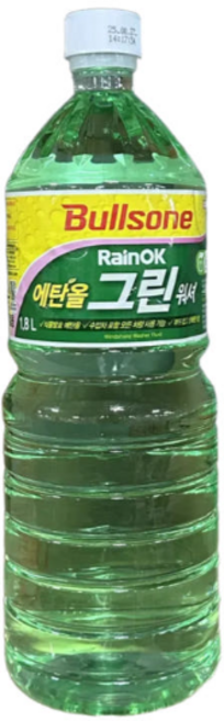 불스원 레인OK 에탄올 그린워셔액, 1.8L, 9개
