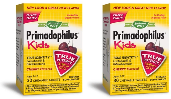 네이쳐스웨이 프리마도필러스 유산균 어린이용 츄어블 타블렛 체리맛, 30정, 2개 - 쿠팡