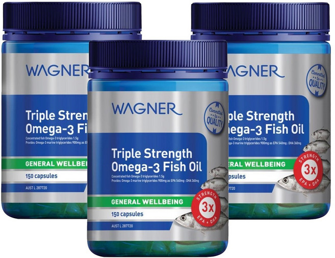 Wagner Triple Strength Omega-3 Fish Oil 150 Capsules, 3세트, 150정