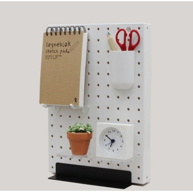 [위드에쉬]모던 플라스틱 타공판 스탠드 세트 S_8Colors, 베이지, 1개