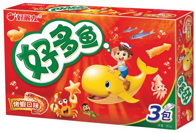 ORION 好麗友 好多魚 餅乾, 1個, 好多魚 烤蝦味90g【家庭號】