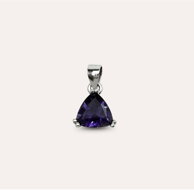 [安珠] 堇青石 藍色 三角 7mm 墜子 經典系列 Triangle P 寶石銀飾 AND JEWEL