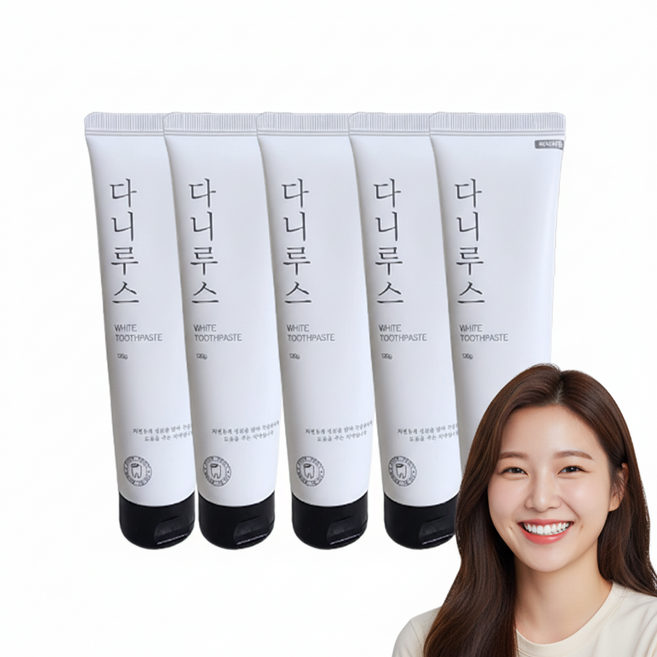 다니루스 미백치약 식약청 허가 미백치약, 5개, 120ml