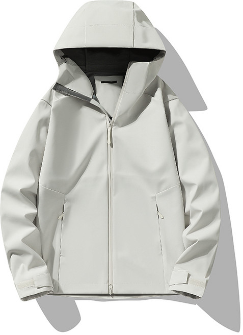 防風防水連帽沖鋒衣 春季軟殼外套 薄絨保暖透氣登山服