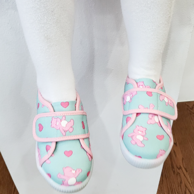 [프롬베베] 티니 하트 곰돌이 여아용 LED 벨크로 운동화