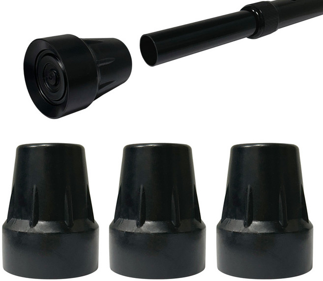 효도 지팡이 고무패킹 고무캡 19mm, 블랙, 3개