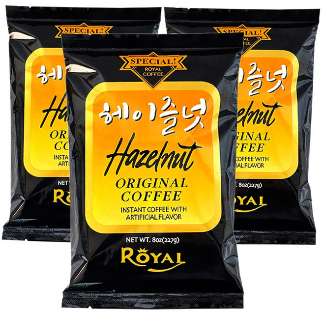 로얄 헤이즐넛향 인스턴트 커피, 227g, 3개