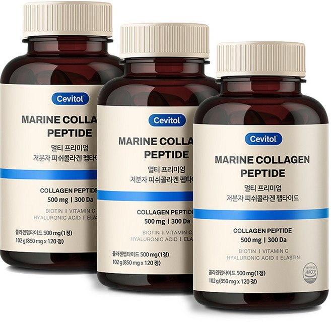 세비톨 멀티 프리미엄 저분자 피쉬콜라겐 펩타이드, 120정, 3개