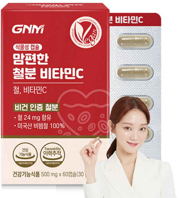 자연의품격 맘편한 철분 비타민C 30g, 60정, 1개 - 쿠팡