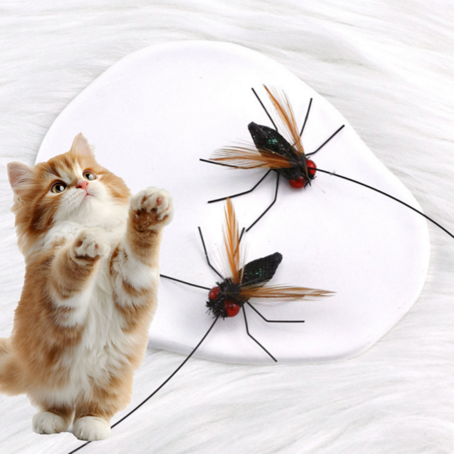 코지웨이브 리얼한 곤충 고양이 낚싯대 리필 2P, 2개, 블랙