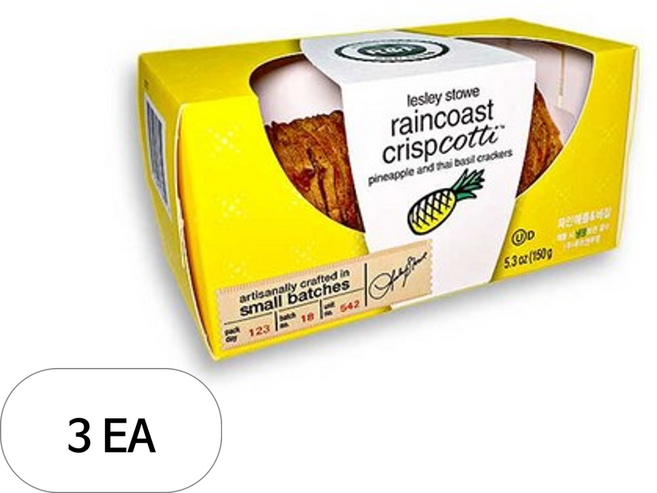 레인코스트크리스프 코티 파인애플 앤 바질 비스킷, 150g, 3개